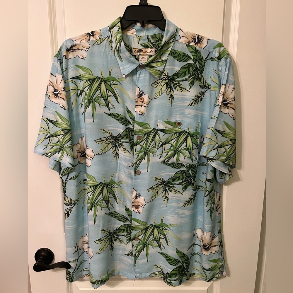 Joe Marlin Hawaiian Floral Button Up Shirt Short Sleeve Mens XXL
